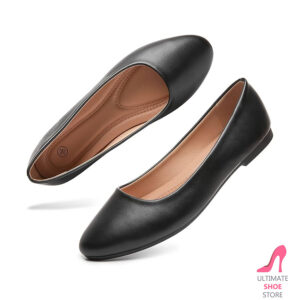 Women's PU Leather Ballet Flats – Classic Slip-On Dress Shoes